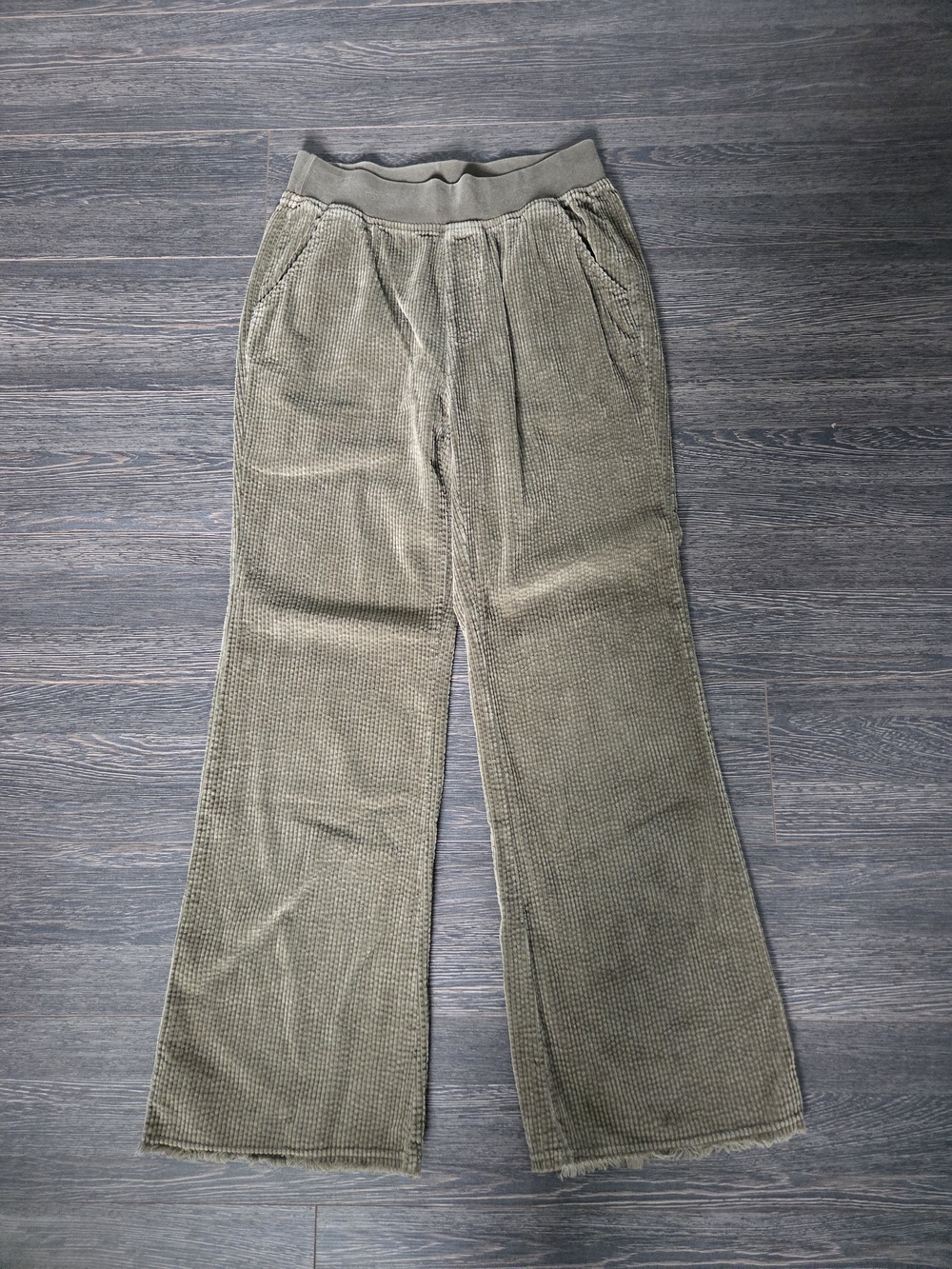 XCVI Olive Corduroy Wide-Leg Pants